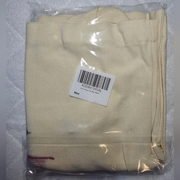 Books & Flowers Cotton Canvas Tote Bag with 2 Inner Pockets Reusable Washable - Picture 13 of 13